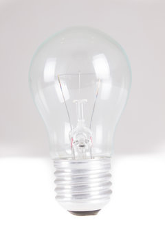 Clear light bulb with filament showing