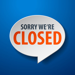 Closed 3d Speech Bubble on blue background