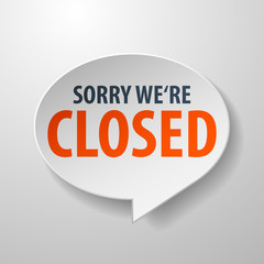 Closed 3d Speech Bubble on white background
