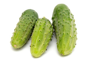 fresh cucumbers isolated on white background