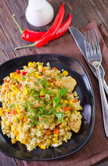 rice with meat and vegetables
