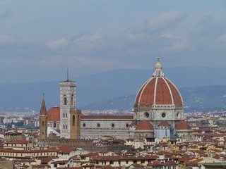 Fototapeta na wymiar The dome of Florence in Tuscany in Italy