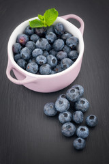 Fresh bilberries in a bowl