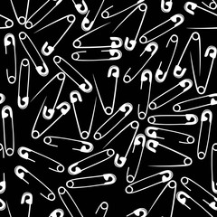 Pattern of safety pin isolated on background