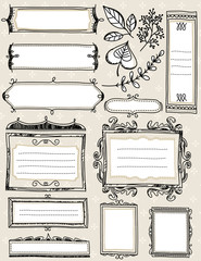 Set of special hand draw labels and banners, vector
