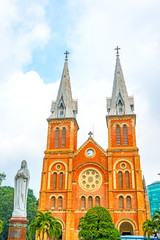 Fototapeta na wymiar Scenic view of the Notre-Dame Saigon Basilica in Vietnam