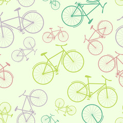 Seamless bicycle vector pattern.