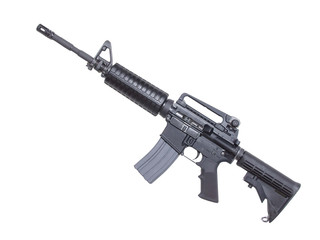 fusil d'assaut  sur fond blanc