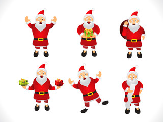 abstract multiple santa icon set