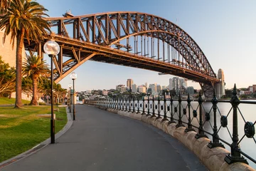 Vlies Fototapete Ozeanien Sydney Harbour Bridge bei Sonnenaufgang
