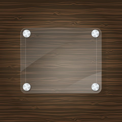 glass frame on wooden background