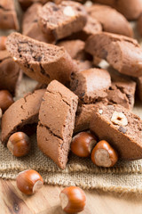 Cantuccini with cocoa and hazelnuts