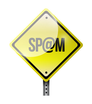 spam yellow road sign illustration