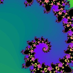 Patterned sea  fractal spiral on adeep blue background