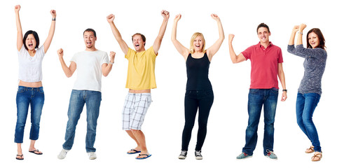 Fototapeta premium happy diverse people