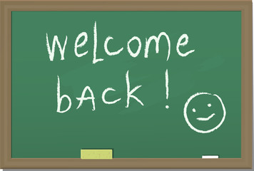 Green School blackboard welcome back