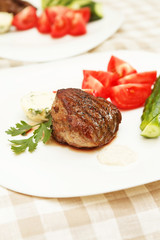 steak with fresh vegetables