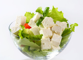 Diced feta with fresh vegetables