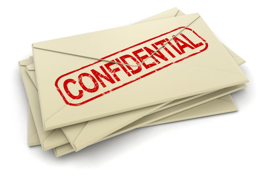 Confidential letters  (clipping path included)
