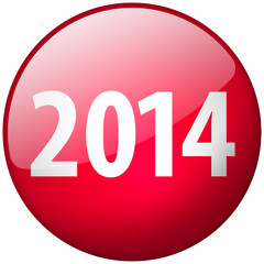2014 Round Red Glass Shiny realistic Button