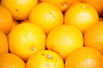 Bright oranges at market