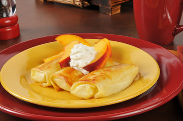 Peach blintzes