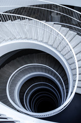 Graphic spiral stairs