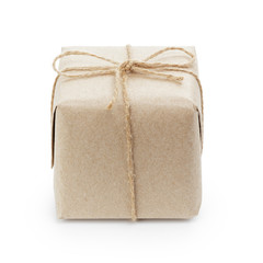 small cube box with string bow