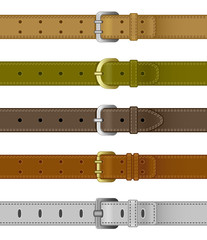 Set of leather belts