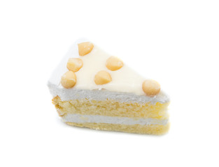 Macadamia Cake isolated on white