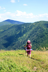 Obraz premium Summer hiking in the mountains.