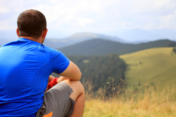 Naklejka premium Summer hiking in the mountains.