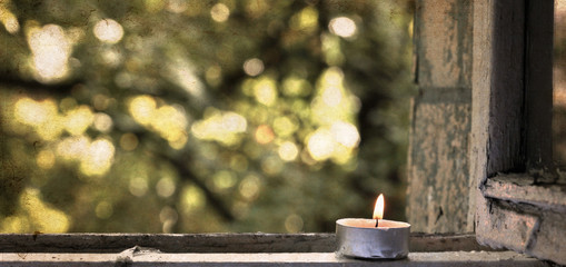 artwork  in grunge style,  candle