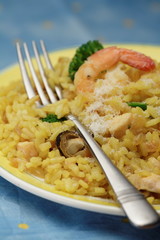 Spanish cuisine: Paella in the plate