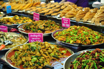 Many type of Thai course eaten for eating with rice