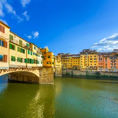 Ponte Vecchio on sunset, old bridge, Florence. Tuscany, Italy.