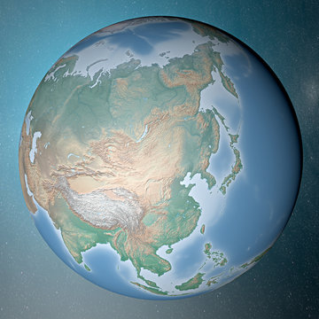 Mondo terra globo Asia continente Cina Russia