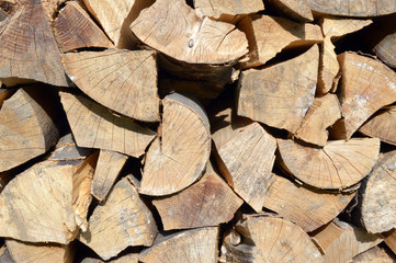 Stack of wood for the fireplace
