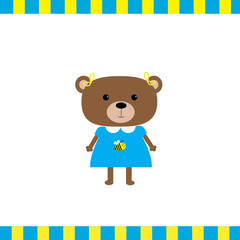 Cartoon bear girl card