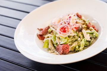 salad with beef