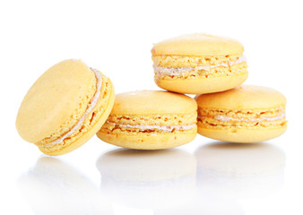Gentle macaroons isolated on white