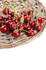 Ripe cherry isolated on white