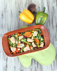 Casserole with vegetables and meat