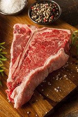 Thick Raw T-Bone Steak