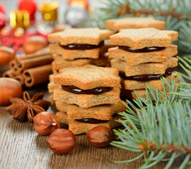 Christmas cookies with chocolate