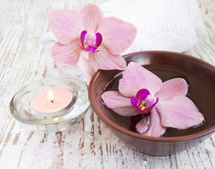 Fototapeta na wymiar Orchids and candle