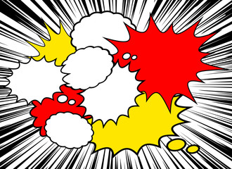 吹き出しと集中線