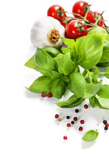 basil and fresh vegetables