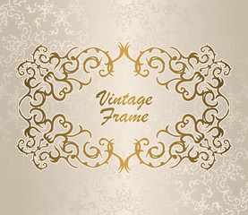Elegant vintage frame. Light background