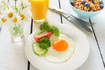 Fried egg for breakfast